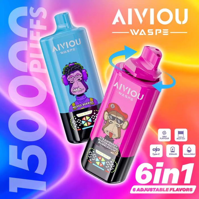 Vape 150000 Waspe 6 in 1 cu 3 arome mixabile, redbull stoc nou