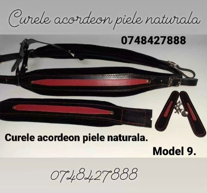 Curele acordeon piele naturală și catifea.