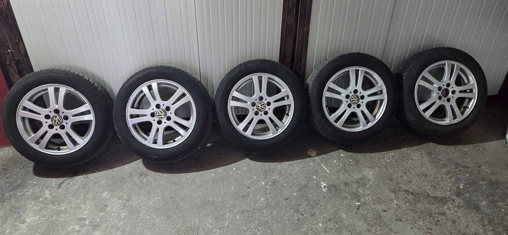 Set 5 Jante Aliaj 5x100,vw skoda seat 185 60 15 cu anvelope vara