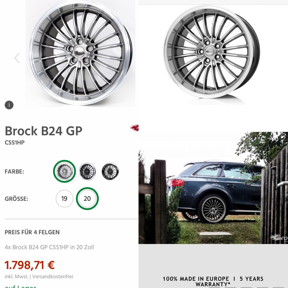 20ц 5х112 за Audi-A4 / A6 / A8 / VW / Mercedes / Brock/ Нови