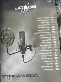 Микрофон uRage Stream 800 HD Studio, USB, настолен, черен