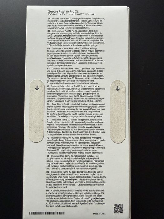 Google Pixel 10 Pro XL, 256 Gb , 16 Gb Ram , Porcelain , sigilat !