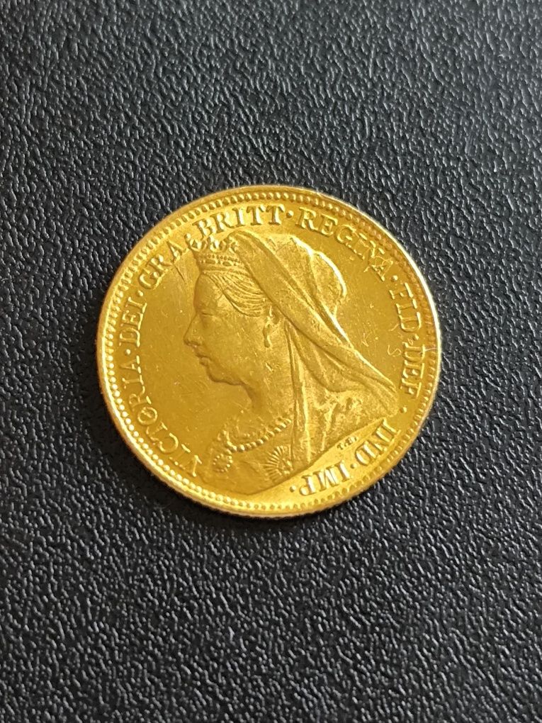 1/2 суверен 1896 год. кралица Виктория, злато 3.99 гр,917/1000 (22 кар