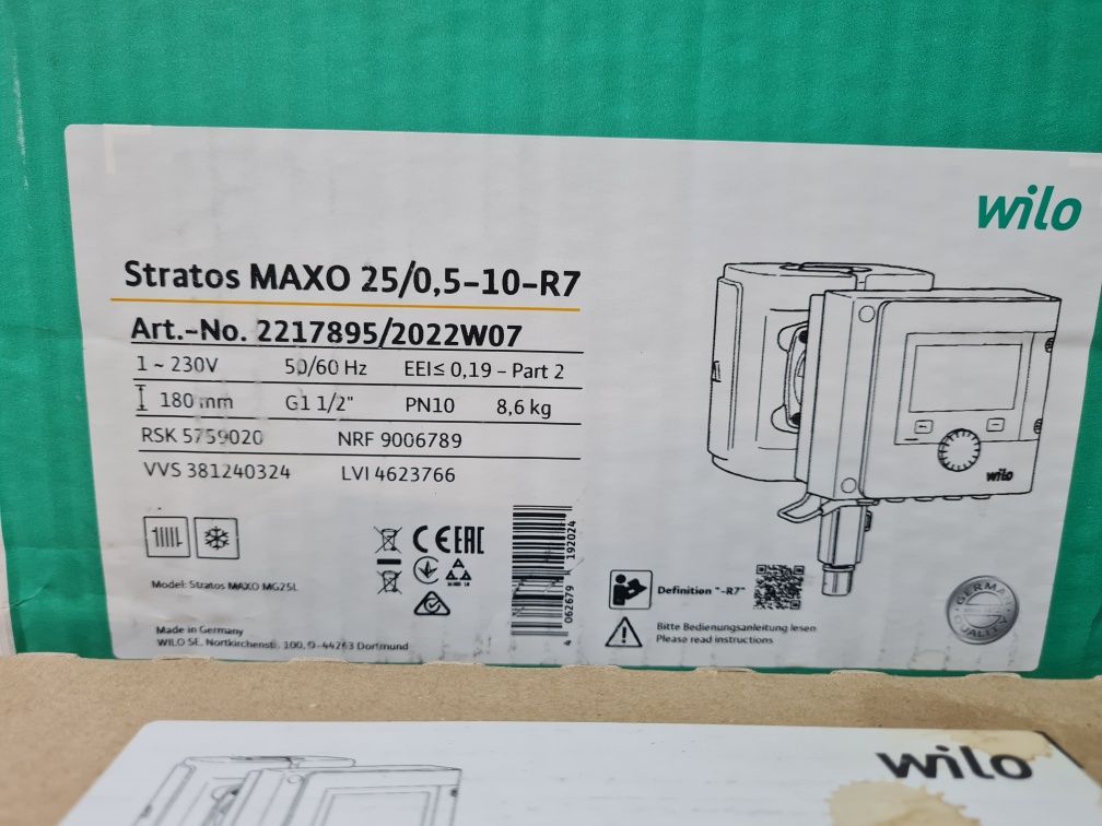 Pompa Wilo Stratos Maxo 25/0.5-10 R7. Sigilată.