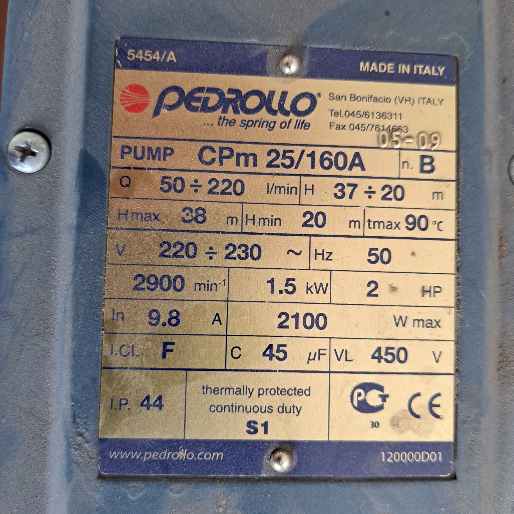 Продам новый итальянскии центробежный  насос PEDROLLO Cpm25/160a
