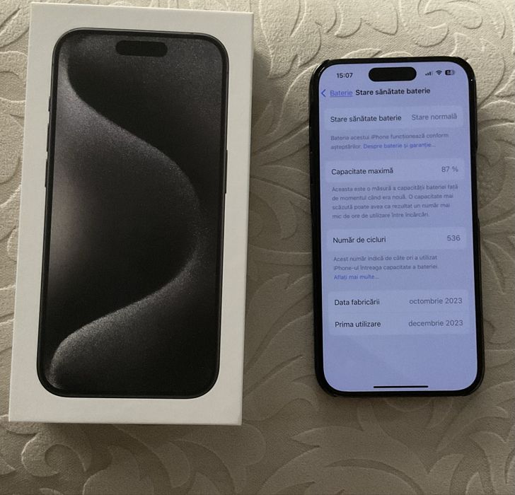 Iphone 15 pro 128 gb black nu schimb