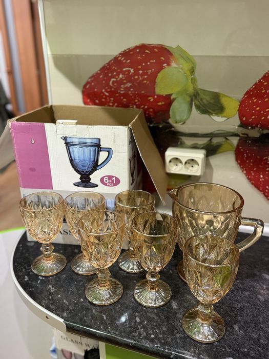 12 штук бокал+  1 кувшин