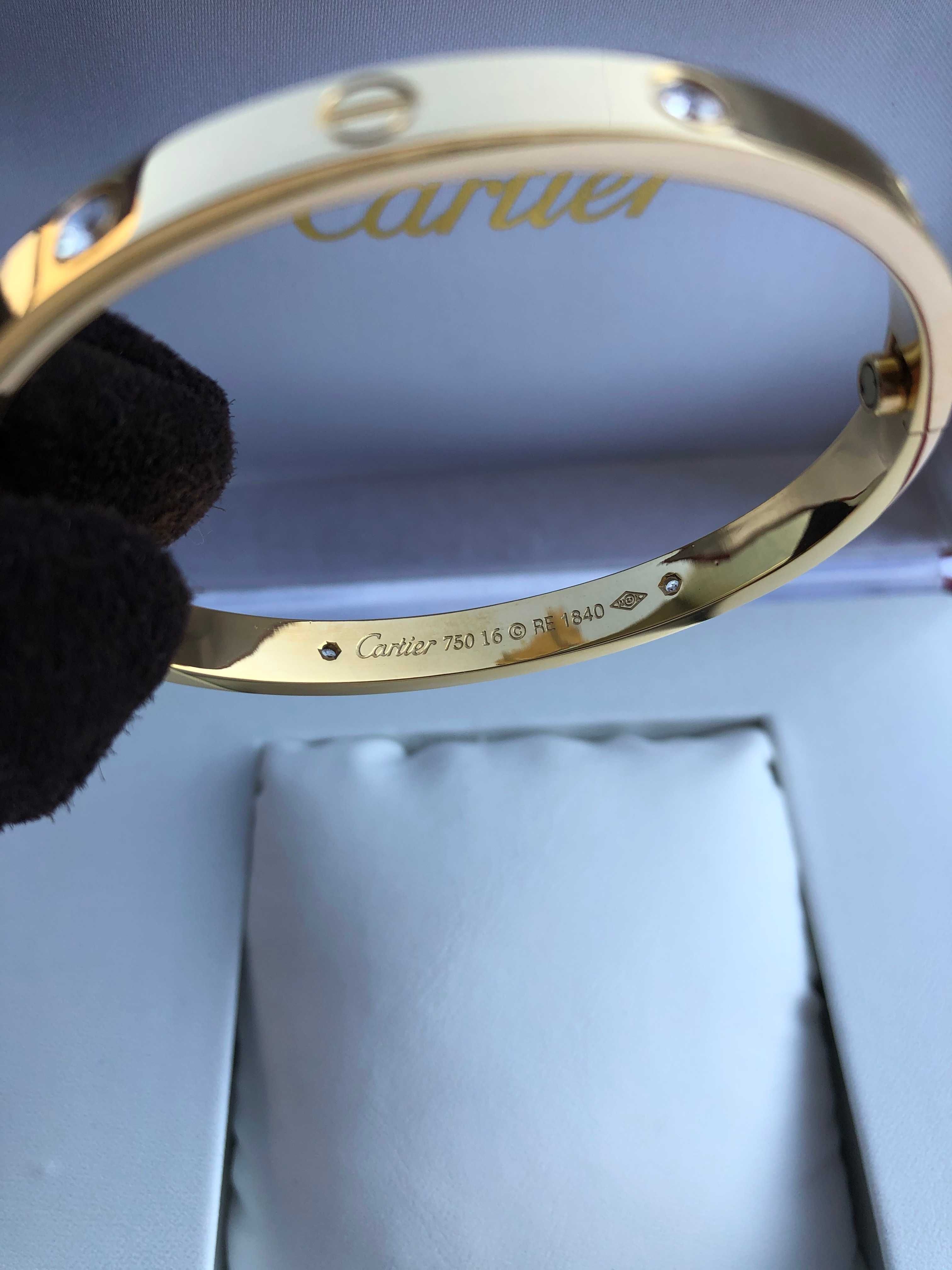 Brățară Cartier LOVE 16 Aur 750 cu diamante