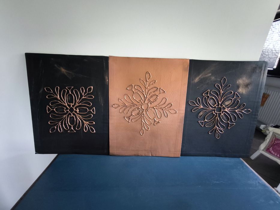 Set X 3 decorațiuni de perete,din carton reciclat, 40X30 cm, negru,cup