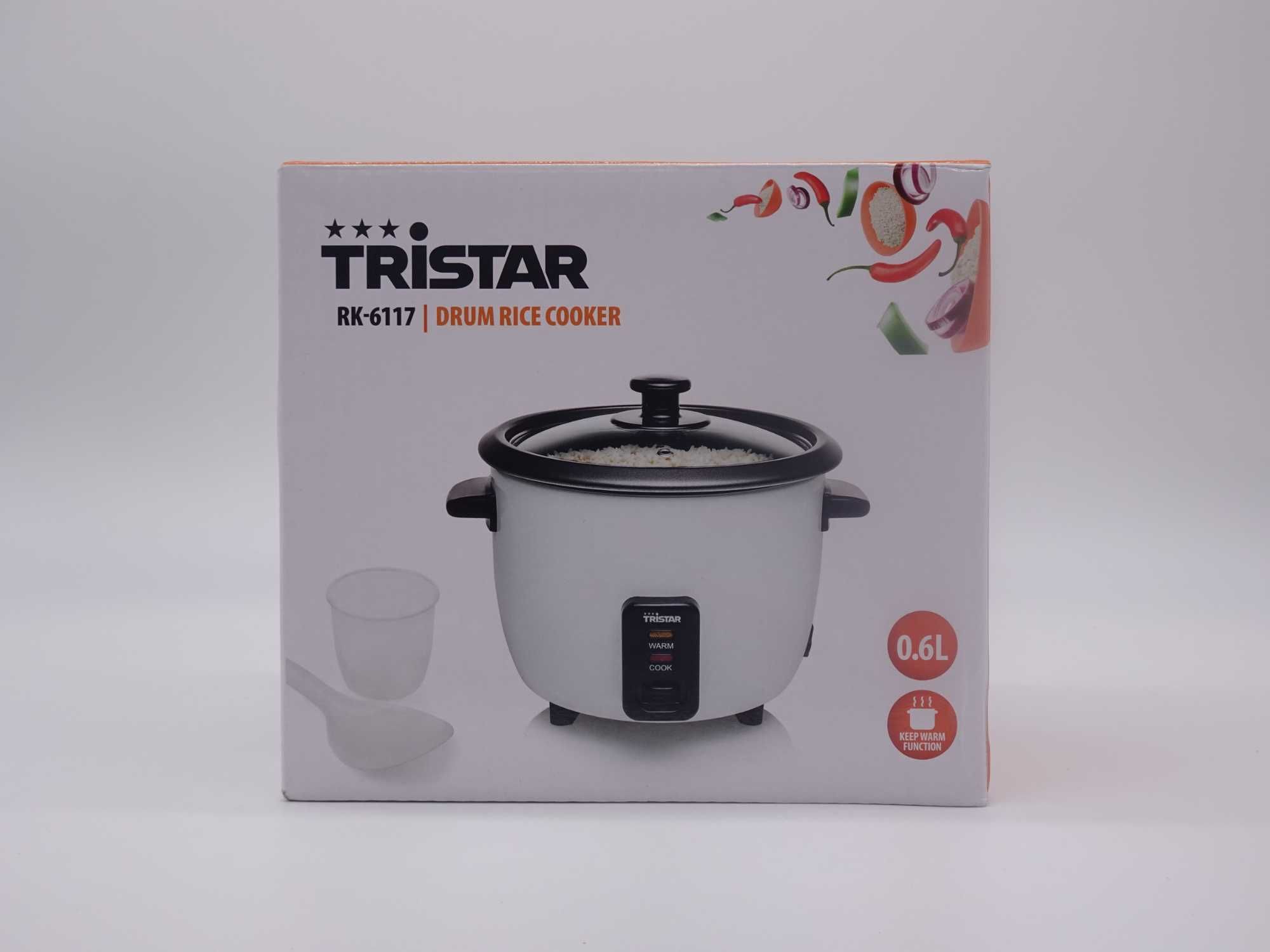 Tristar RK6117 - Aparat pentru gatit orez, capacitate 0,6 L, alb-negru