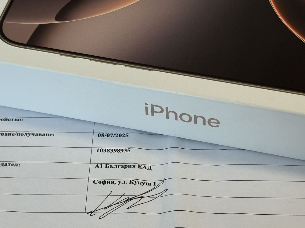 ЗАПЕЧАТАН 256GB iPhone 16 PRO MAX Гаранция A1 Desert Titanium