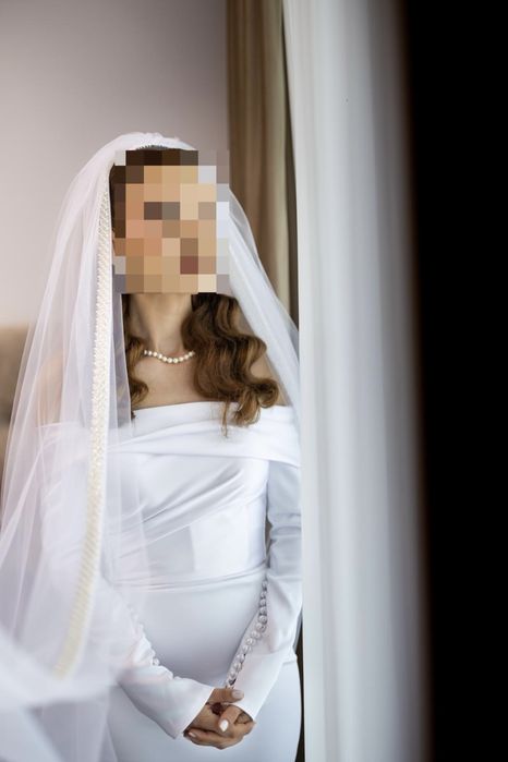 Rochie de mireasa matase si voal
