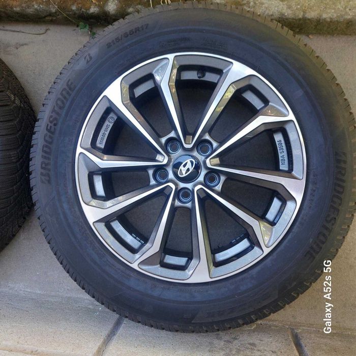 Jante 7x17 5x114.3 ET 43,5 CB 67,1, anvelope iarna BRIDGESTONE senzori