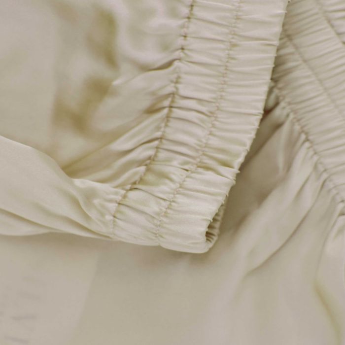 Pijama din matase crem S L M