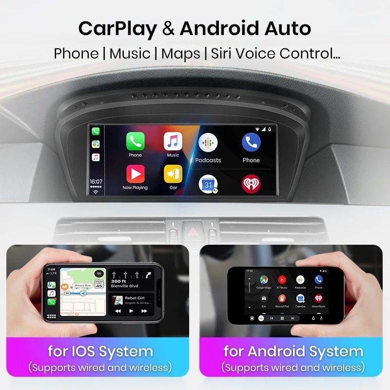 Navigatie Android Carplay BMW E60 E61 E63 E64 E90 E91 E92 E93