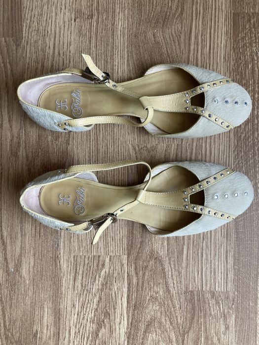 Sandale inchise in fata din piele cu blanita