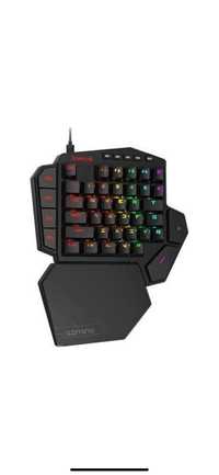 Tastatura gaming mecanica One-hand Redragon Diti, iluminare RGB, Negru