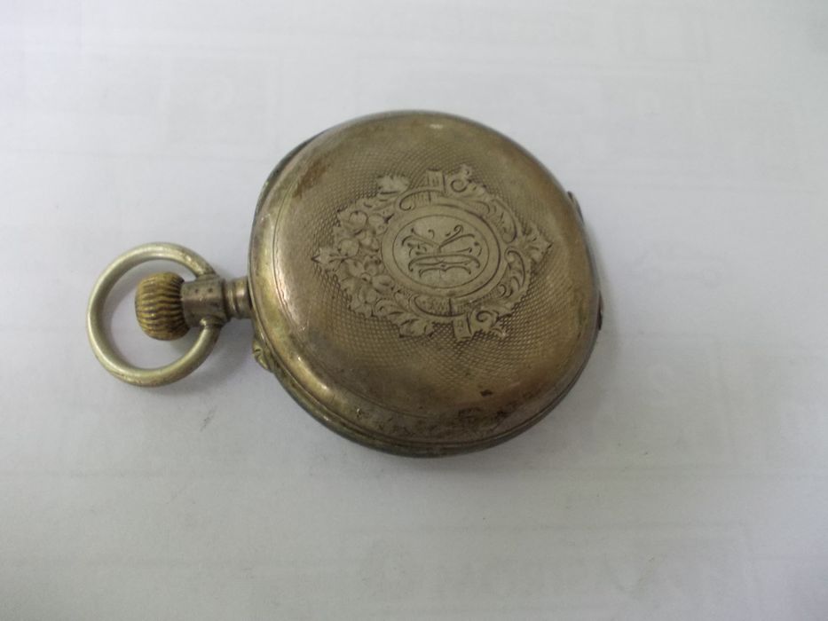 Ceas vechi de buzunar din argint JS&C defect