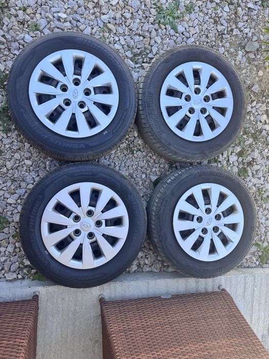 4бр. жел. джанти с тасове 15” 5 х 114.3 с летни гуми  за Hyundai i30