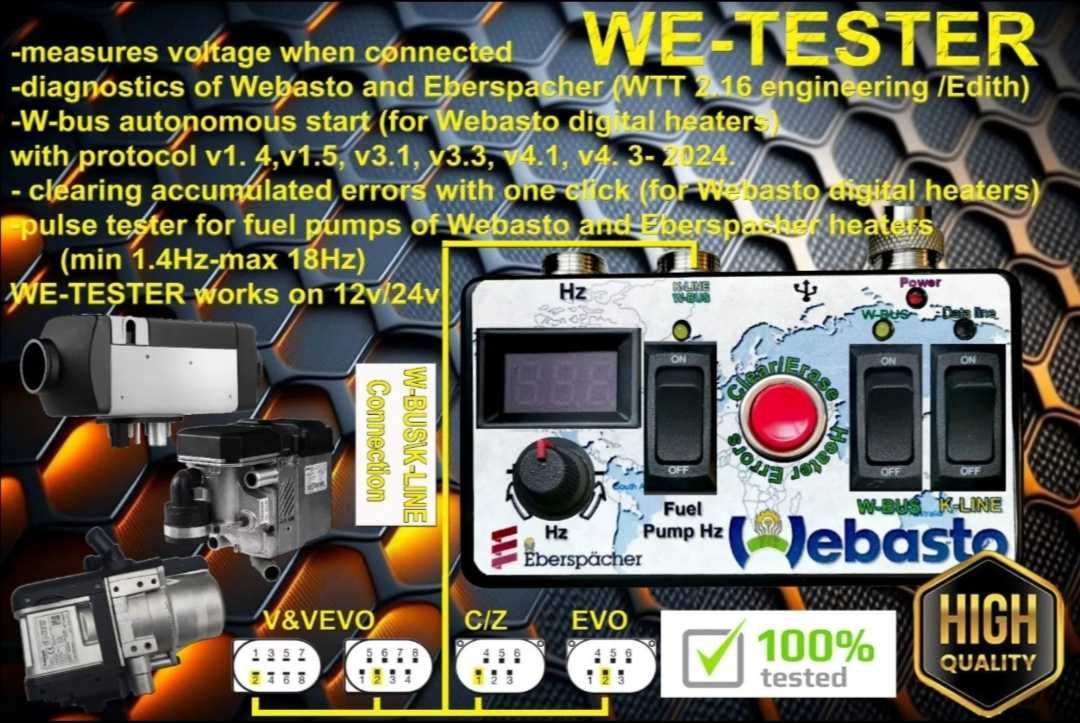 WE-TESTER Webasto and Eberspacher diagnostic Interface
