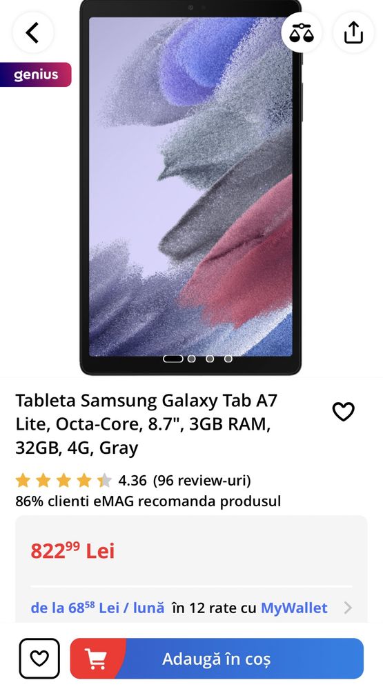 Tableta Samsung Galaxy Tab A7