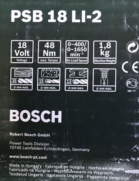 Autofiletantă-Bosch50Nm(PSB18Li-2) cu ciocan+acumulator&incarc