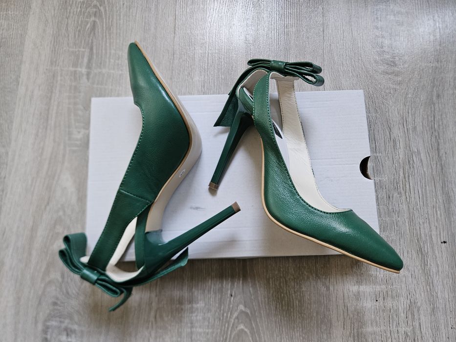 Pantofi Stiletto Piele Verde