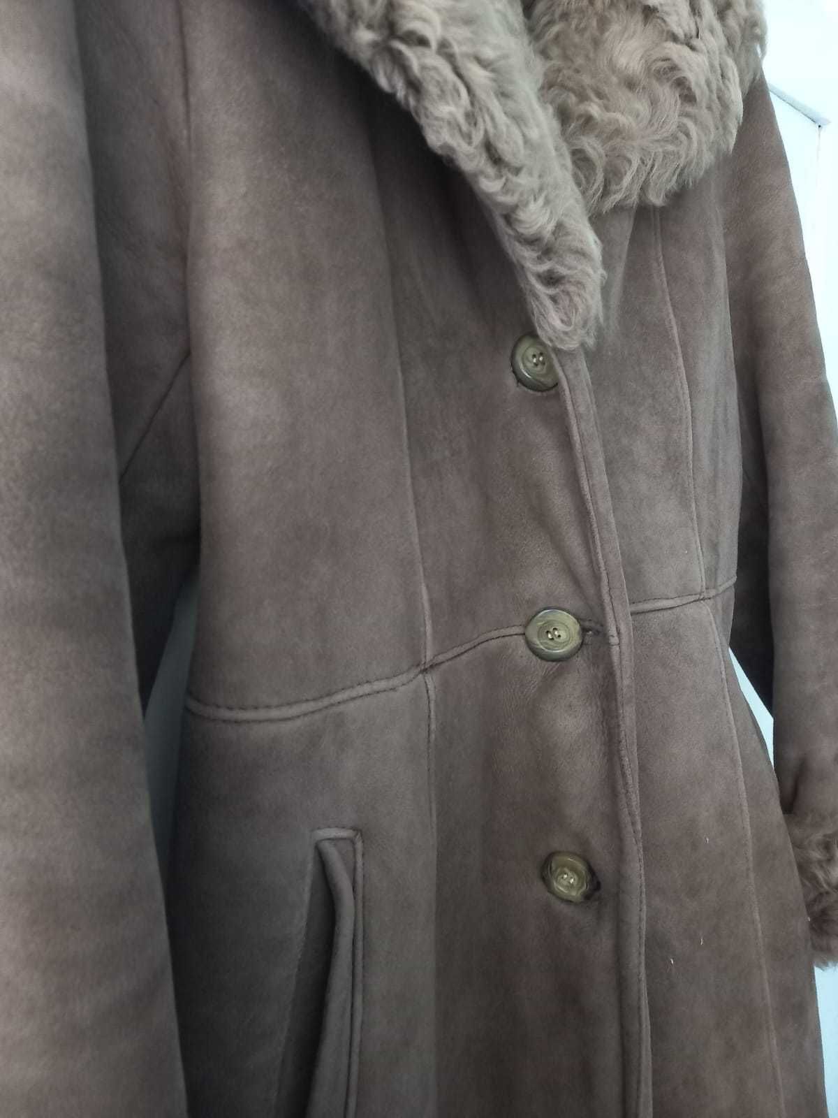 Дамско vintage корекомско палтo oт естествена кожа размер 48 (M или L)