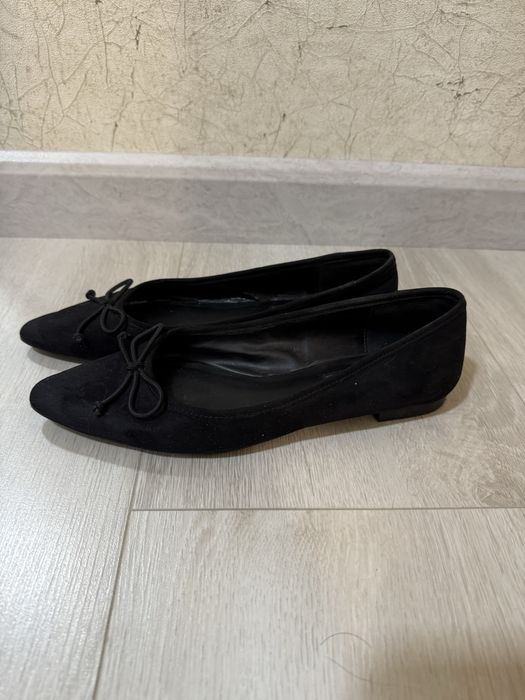 Балетки женские черные с бантиком Mango