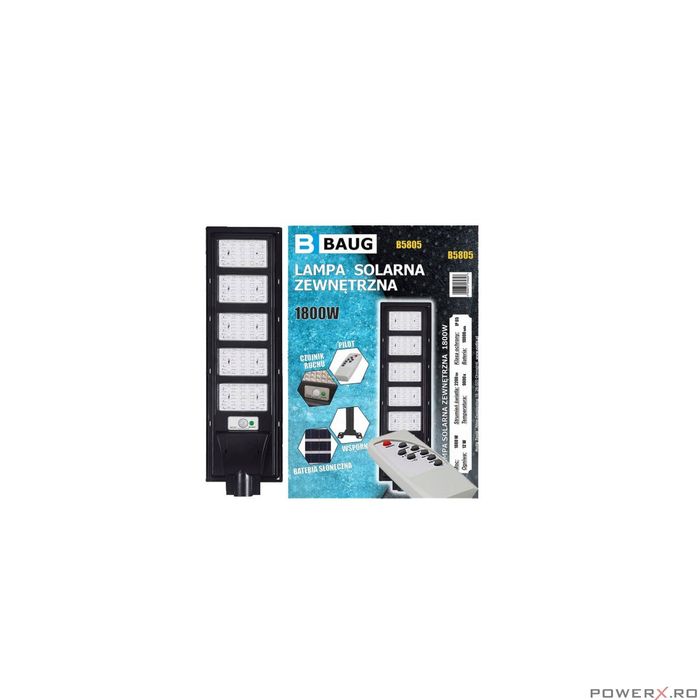 Lampa incarcare solara, pentru exterior, proiector 1800 W 2200 lm, cu