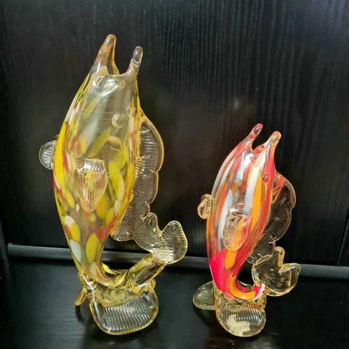 Сувенир ваза цветное стекло