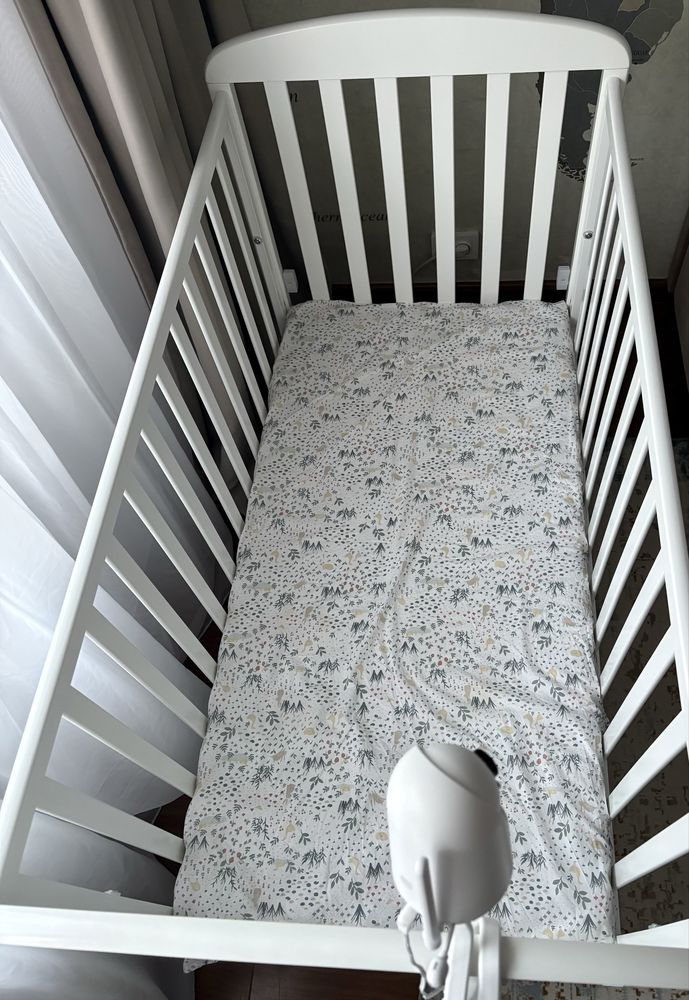 Patut AnneBebe CoSleeper cu roti + saltea cocos