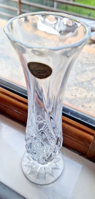 Vaza cristal Franta, Cristal d'Arques, h=23cm, eticheta provenienta