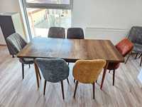 Set masă extensibilă cu 6 scaune tapițate