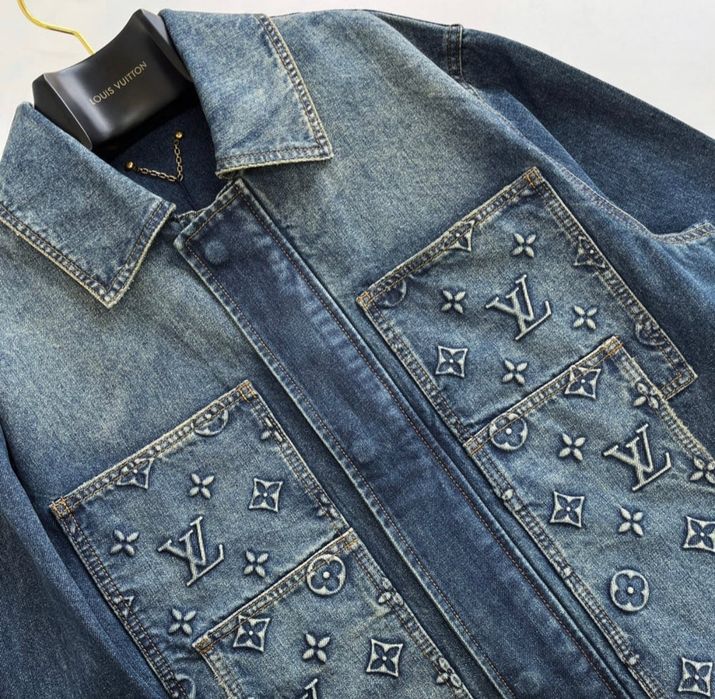 Louis Vuitton Compleu Jacheta+Blug denim LV model Workwear Carpenter