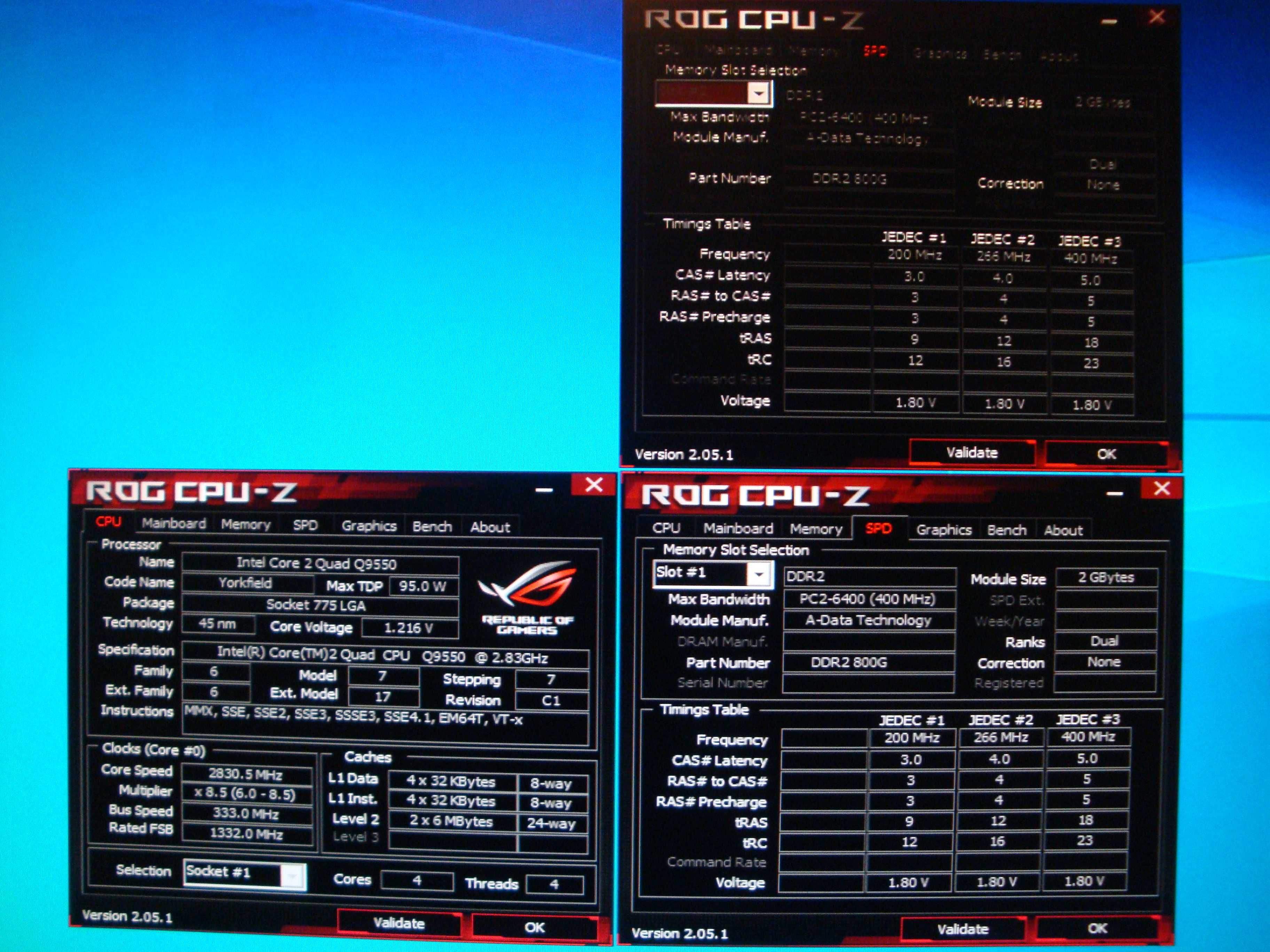 Retro gaming Q9550 2.83 Ghz 4 core 12mb + 4GB Adata Gaming DDR2