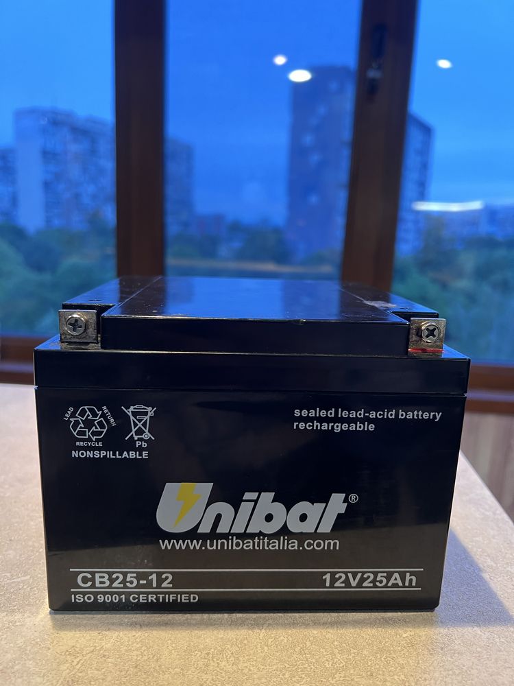 НОВ Акумулатор VRLA-батерия UNIBAT, 25 Ah, 12 V