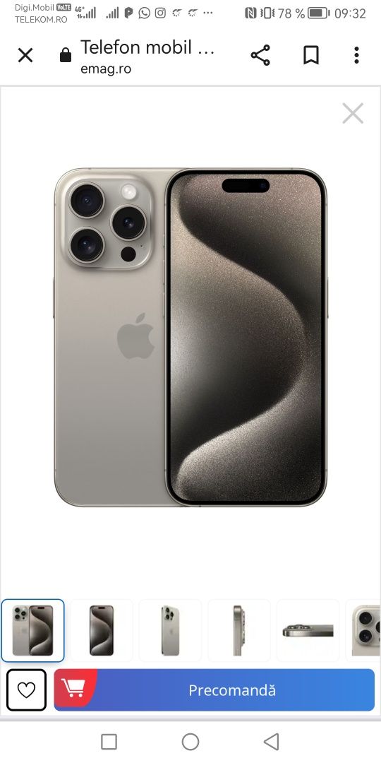Iphone 15 pro max piese - display - carcasa-camere-baterie originale