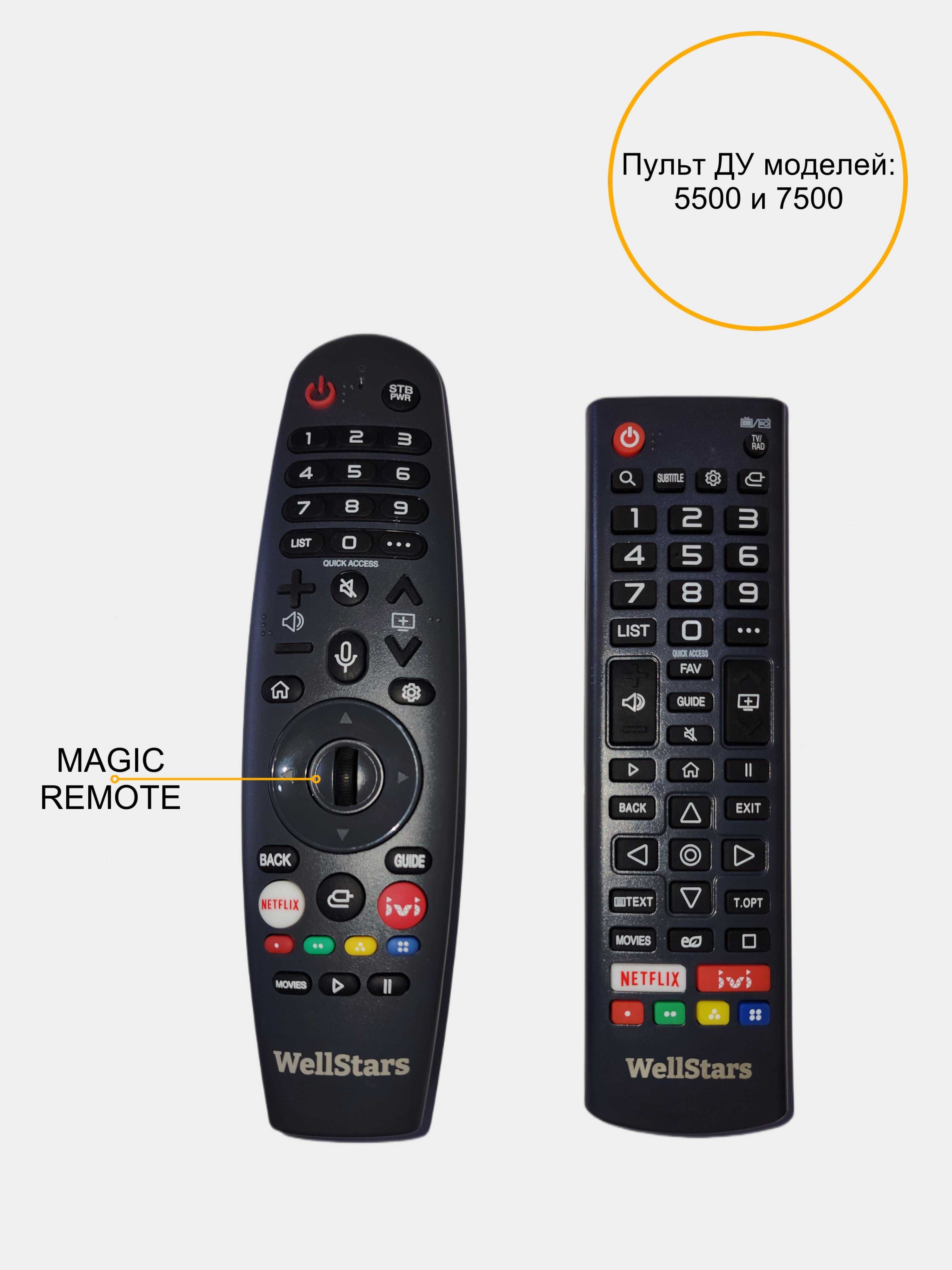 Смарт телевизор WellStars 32"-43"-55"-70",  пульт с голосовым поиском