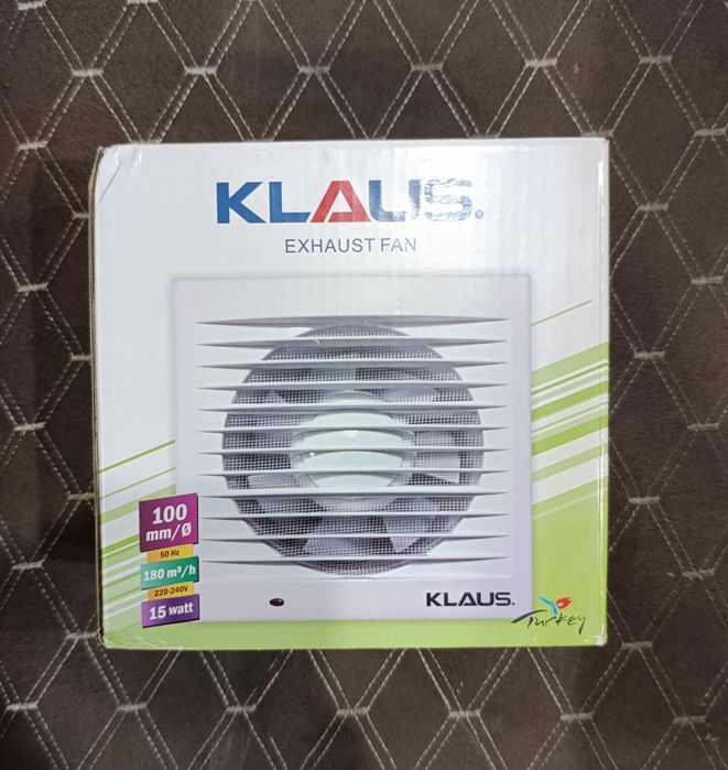 Вытяжной вентилятор KLAUS осевой 15Вт, d100s