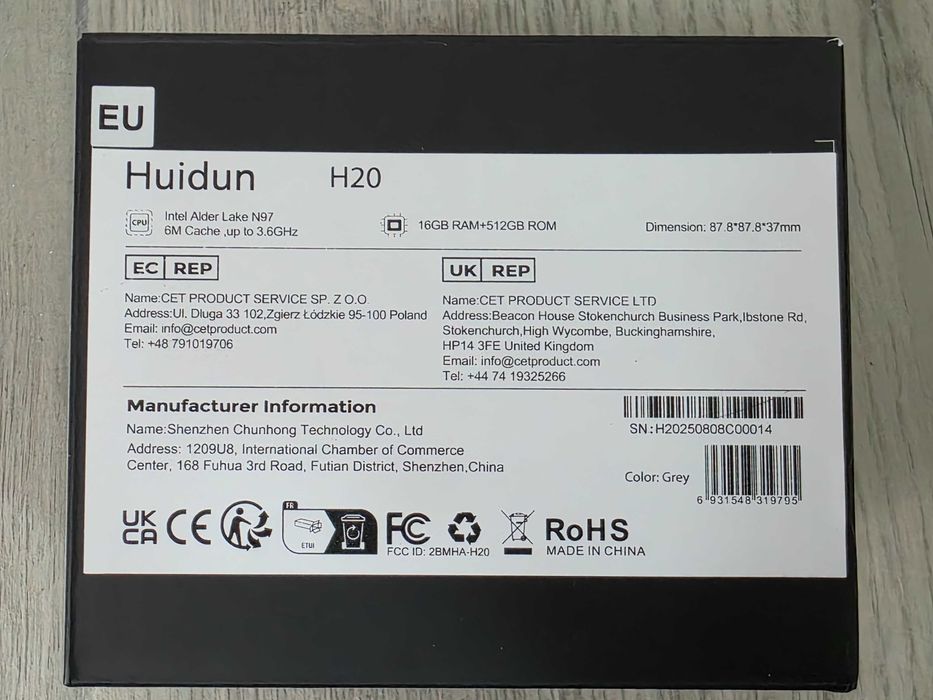 Huidun H20 Mini PC - NOU