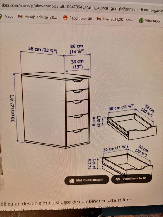 De vanzare comoda alba Ikea