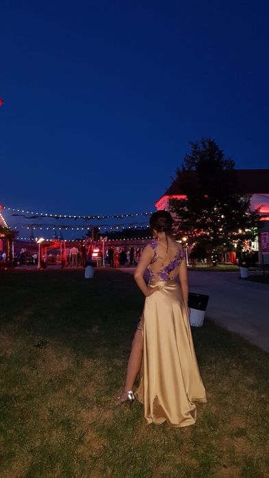 Rochie 2 în 1 auriu cu mov- cu  Reducere