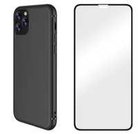 Iphone 11 PRO MAX Husa Silicon X CASE + Folie Sticla Curbata 3D