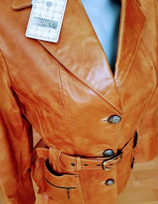 Jacheta piele naturala 100%,super model/maro cognak