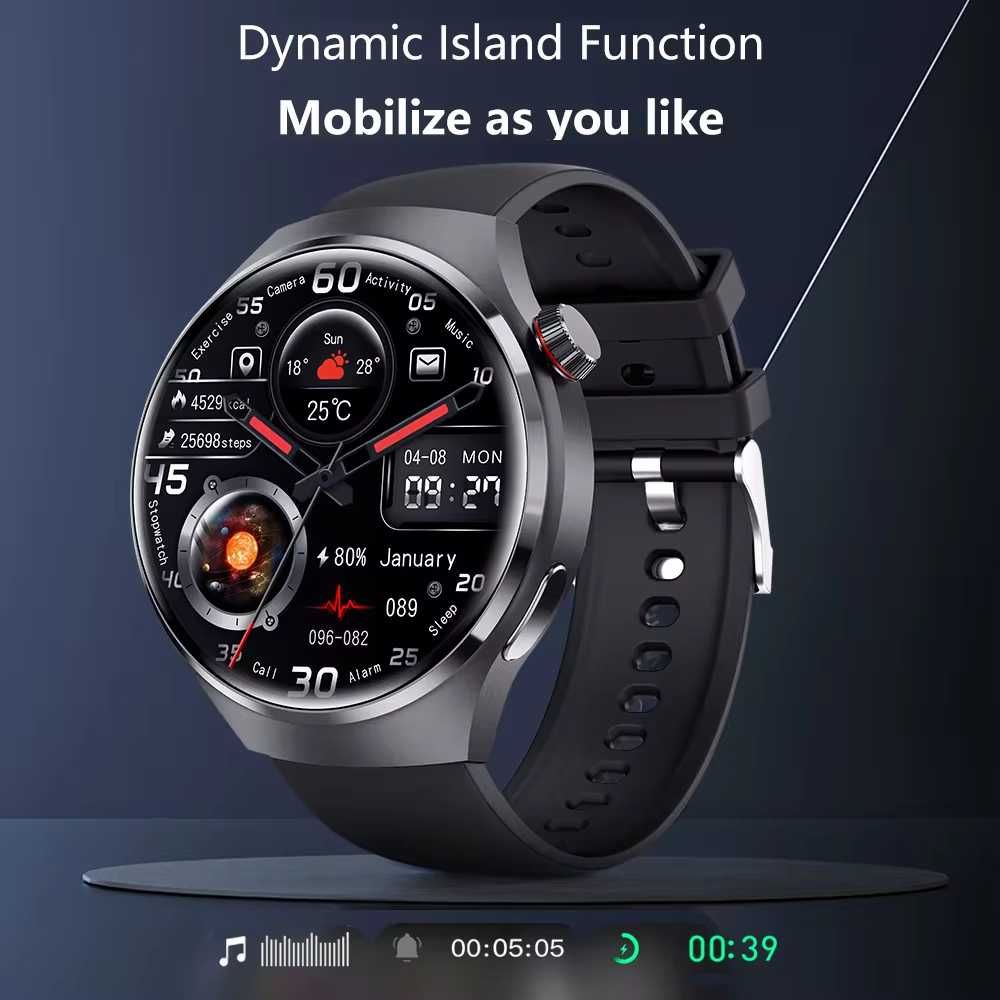 Ceas inteligent GPS GT4 Pro NFC Răspuns apel Sport Tracker, Negru