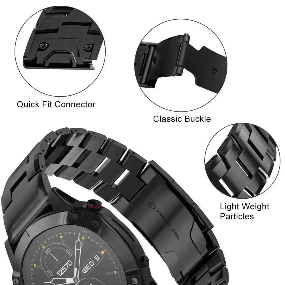Титаниеви верижки за Garmin Fenix 22мм/26мм съвместими с всички модели