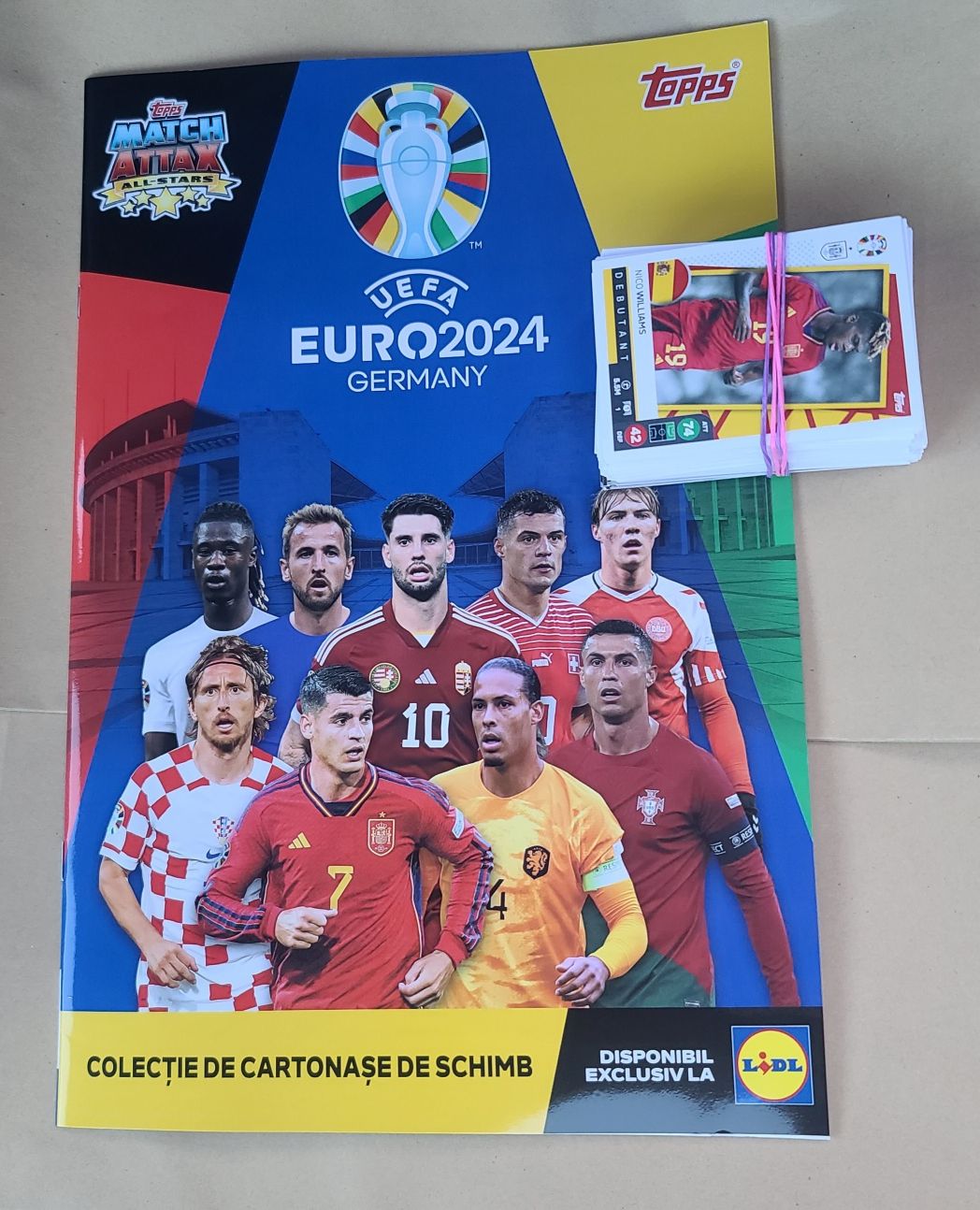Album sau set UEFA EURO 2024 Lidl, pliculete, carti j