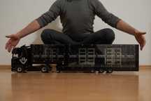 Vand camion/trailer 1:18 custom, metalic, full open