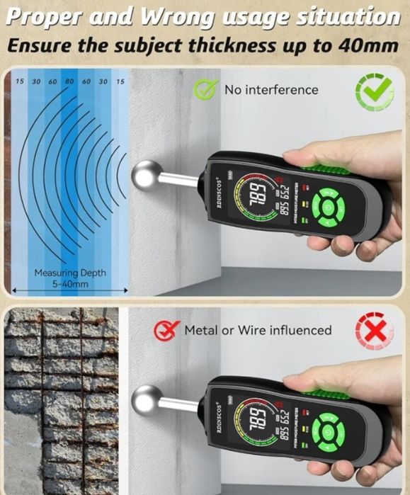Детектор за стени, дърво, зидария, бетон, гипс,плочки, строителни мате